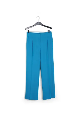 Blue straight-leg pants