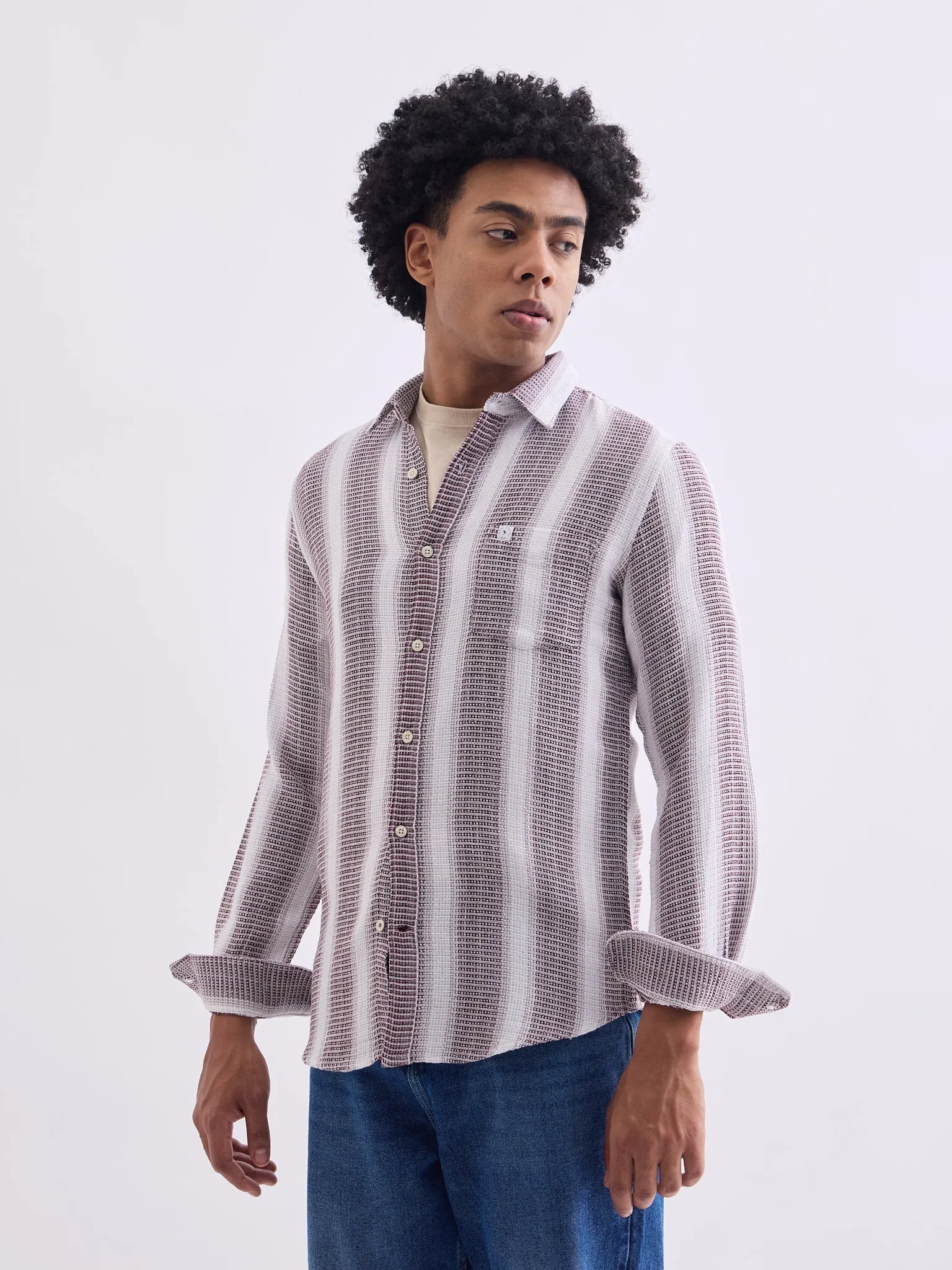 Blue Striped Slim Fit Shirt