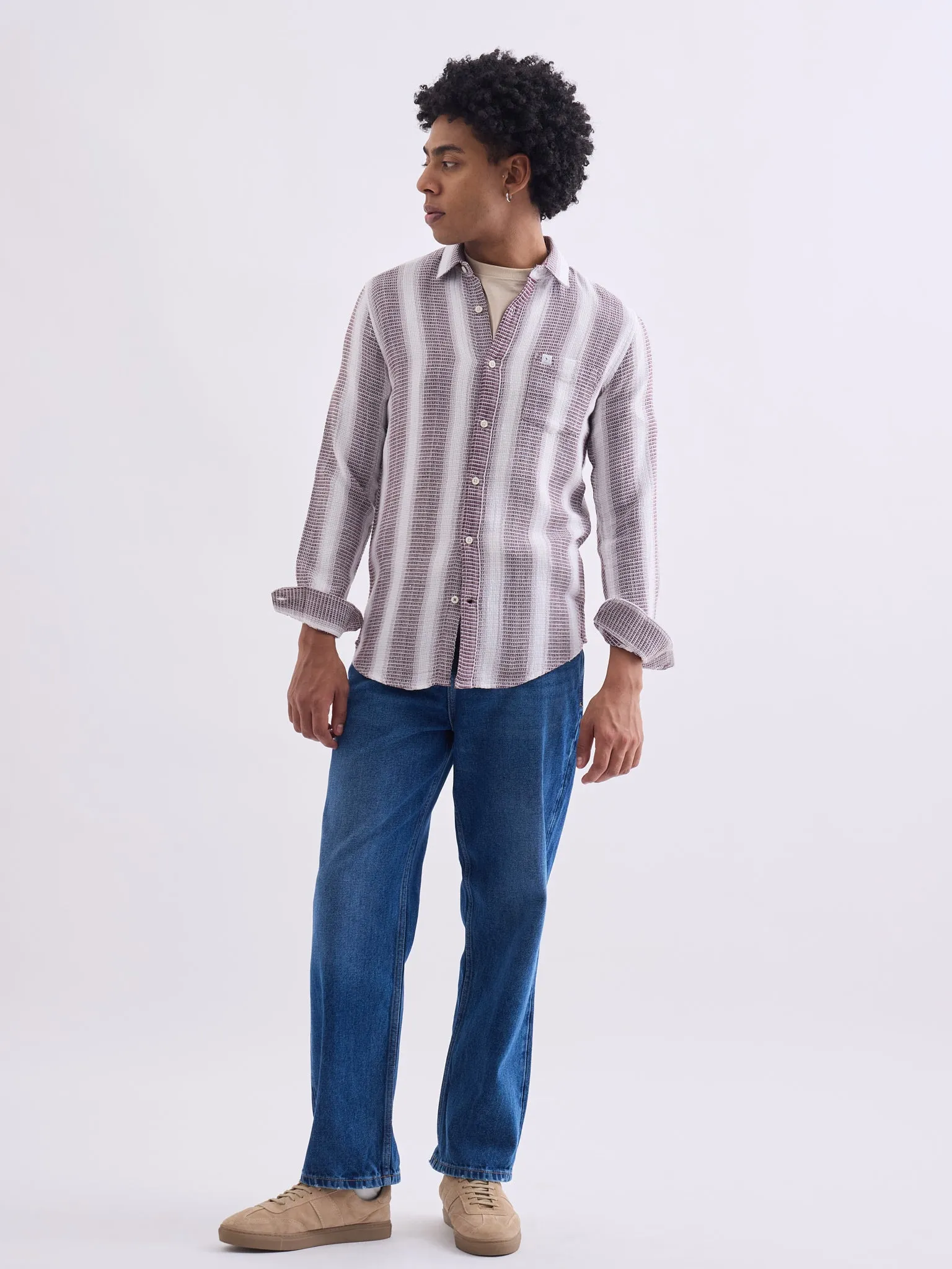 Blue Striped Slim Fit Shirt
