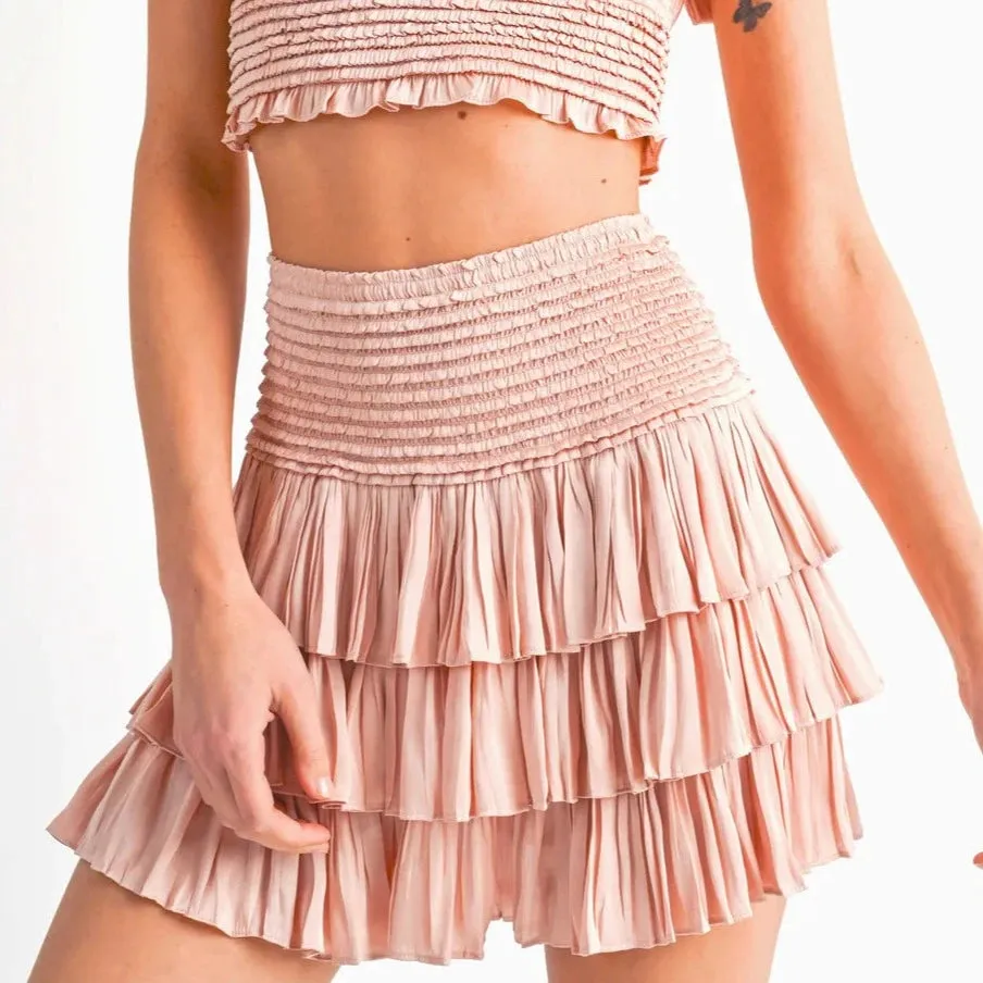 Blush Pink Ruffle Skort..
