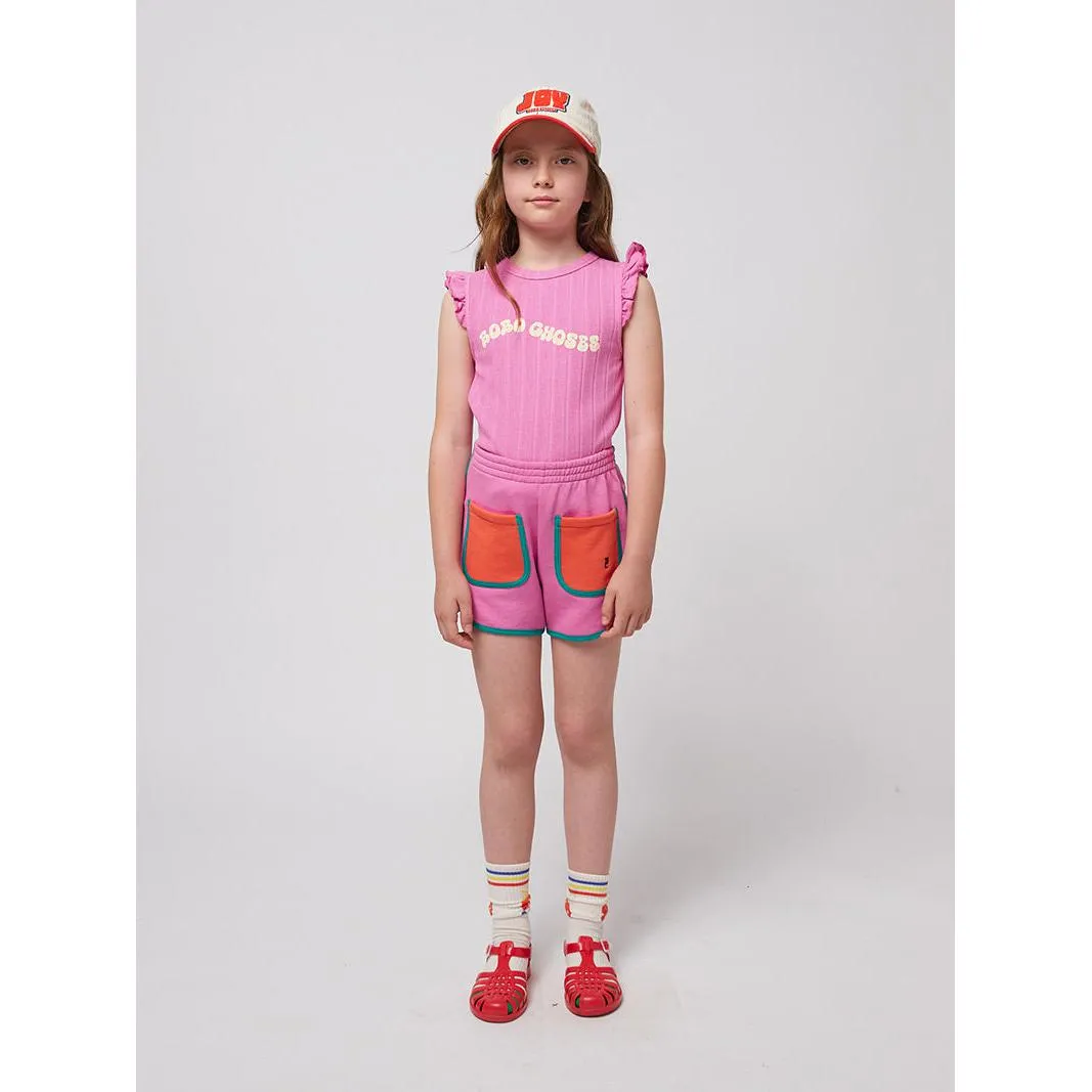 Bobo Choses - Pink colour block shorts