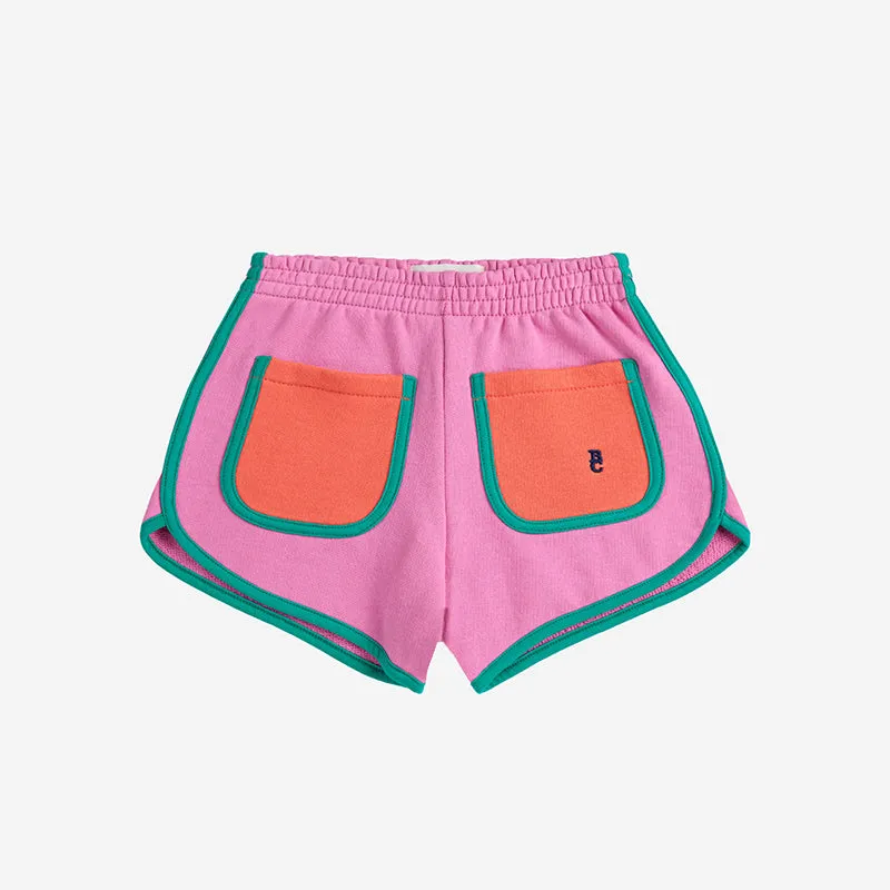 Bobo Choses - Pink colour block shorts