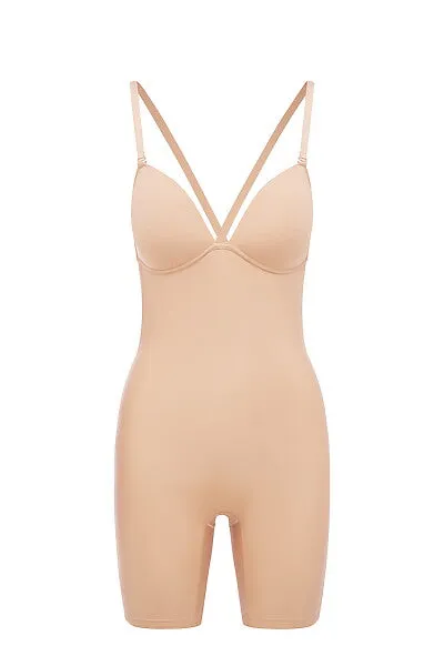 Body Define Backless Jumpsuit - Warm Taupe