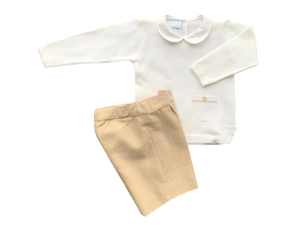 Boys Beige Short Set