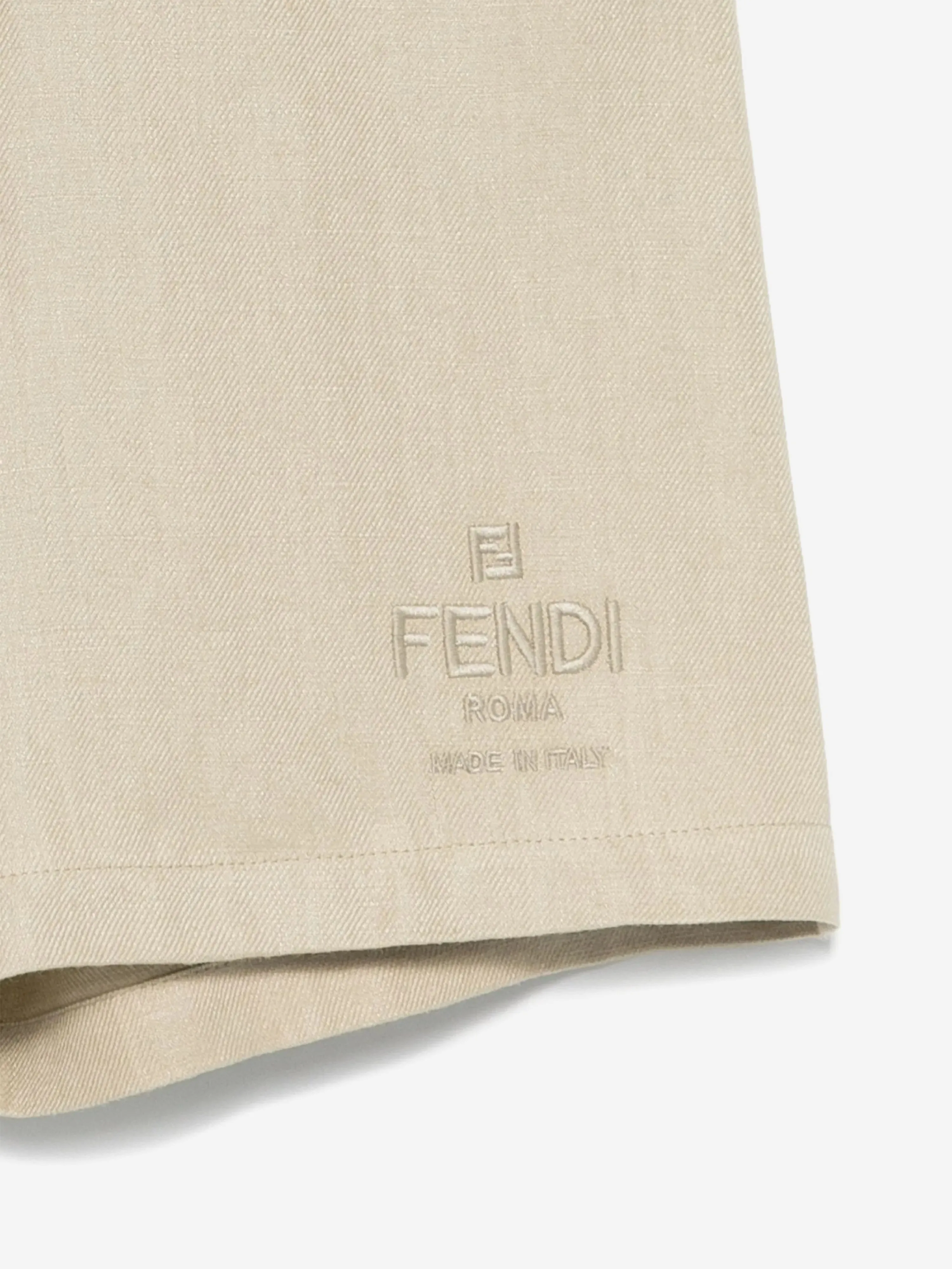 Boys Linen Bermuda Shorts in Beige