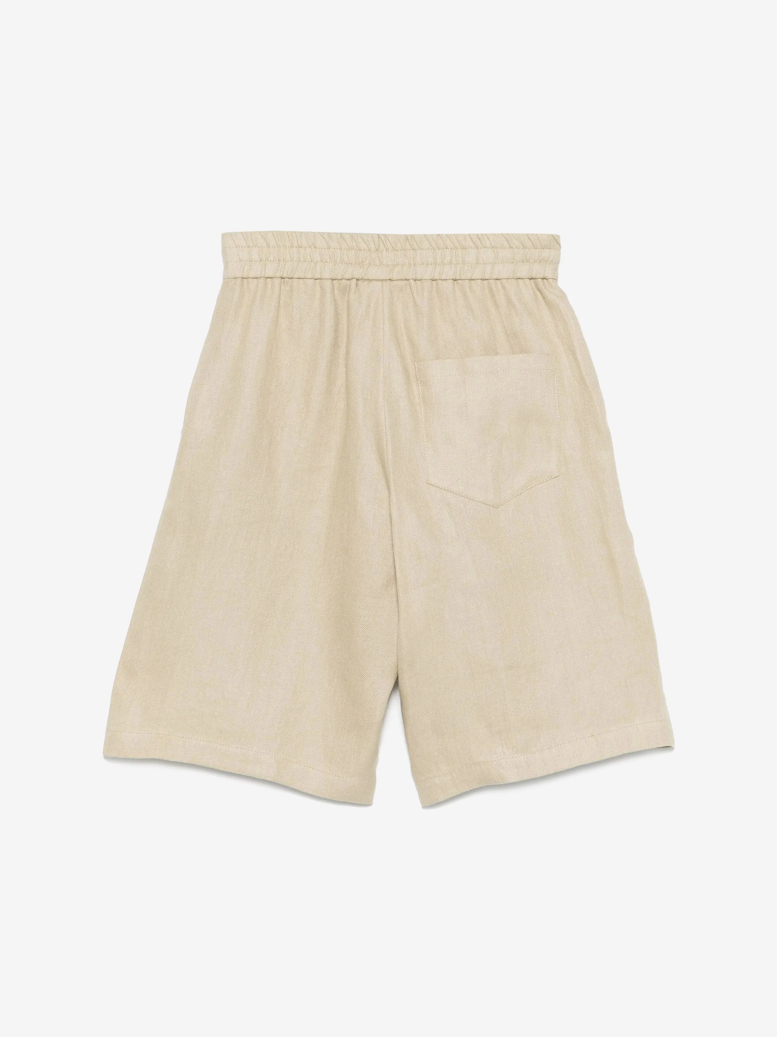 Boys Linen Bermuda Shorts in Beige