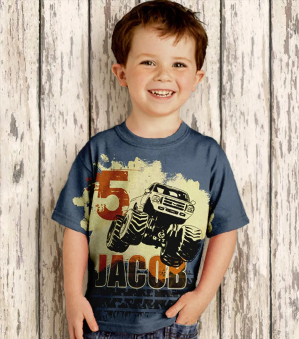 Boys Monster Truck Shirt Custom, Personalized Birthday T-Shirt, Boys Shirt, Boys Top