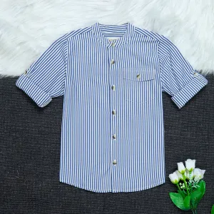 Boys Roll Up Sleeve Shirt Candy Stripes