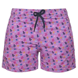 Boys Stretch Swim Shorts Micro Ronde Des Tortues Rainbow Purple