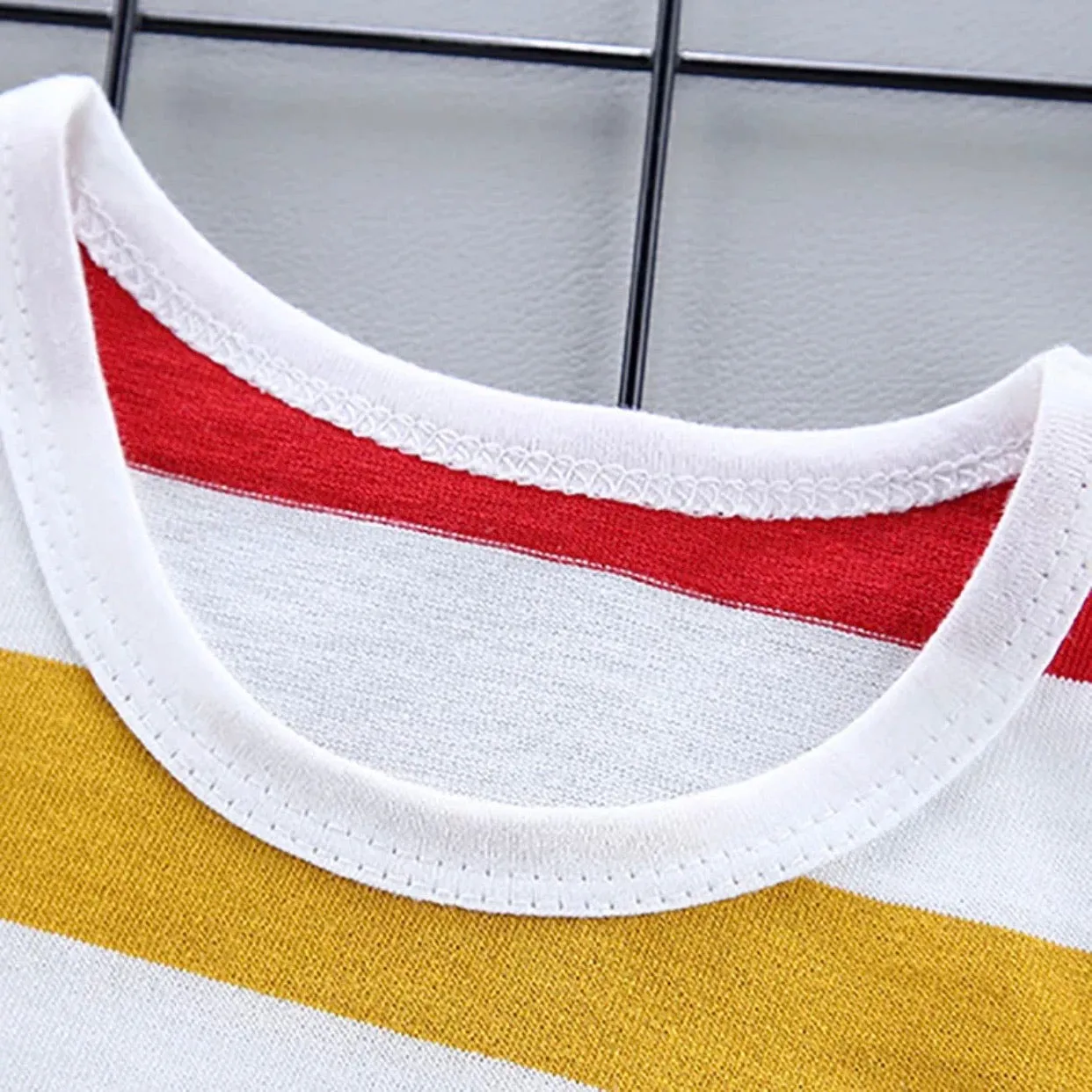 BOYS STRIPED 2PCS OVERALLS SET