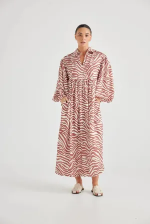 Brave & True | Fontaine Dress | Tan Zebra