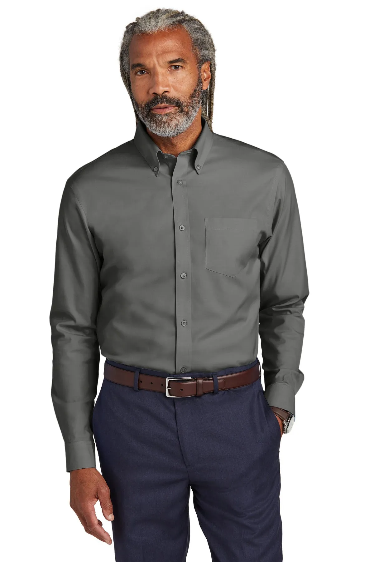 Brooks Brothers Tall Wrinkle-Free Stretch Pinpoint Shirt TBB18000 Deep Black Tall
