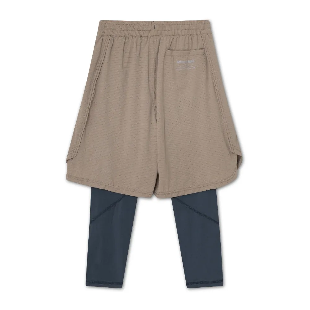 Brown Lace-up Sports Shorts