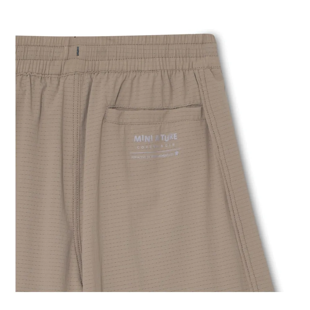 Brown Lace-up Sports Shorts