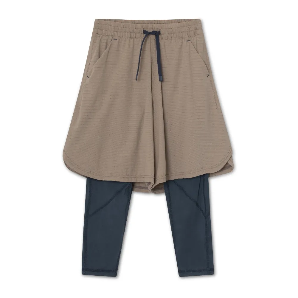 Brown Lace-up Sports Shorts