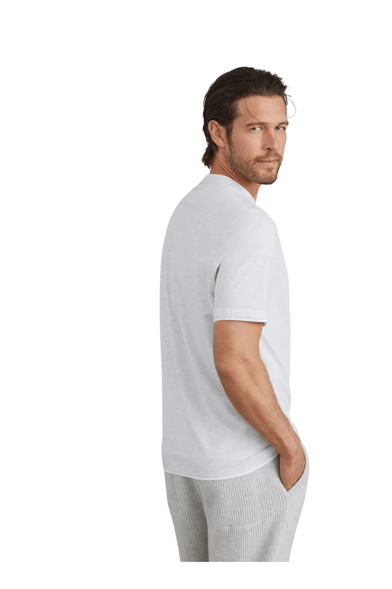 Brunello Cucinelli Men's Cotton Jersey Crew Neck T-shirt With Logo and Faux-layering