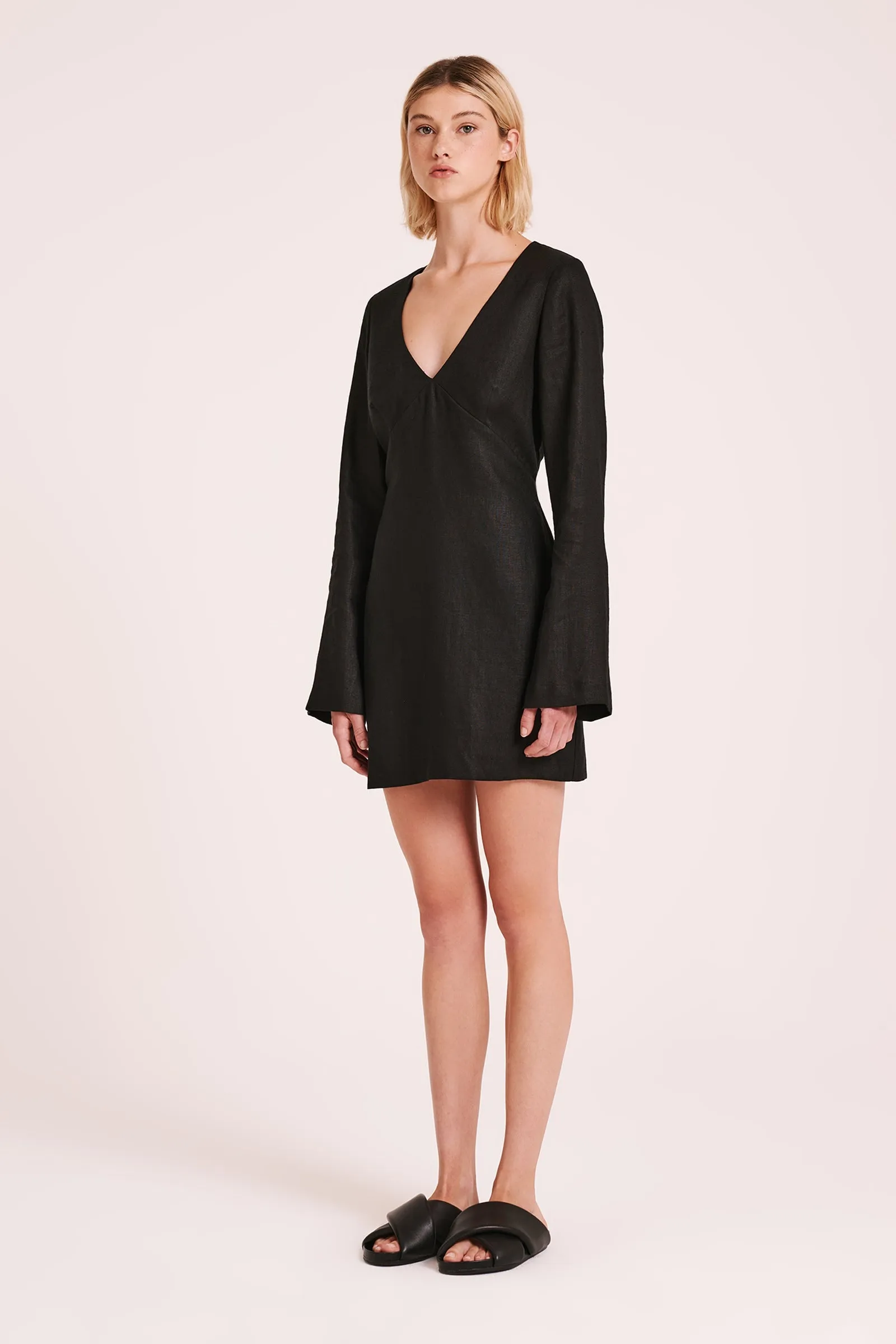 BRYNN LINEN MINI DRESS