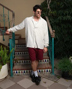 Burgundy Gabardine Shorts
