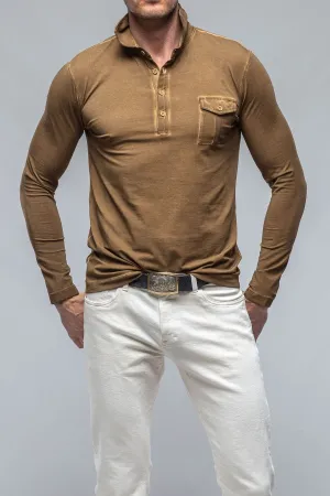 Cafe Paco LS Polo Shirt In Light Brown