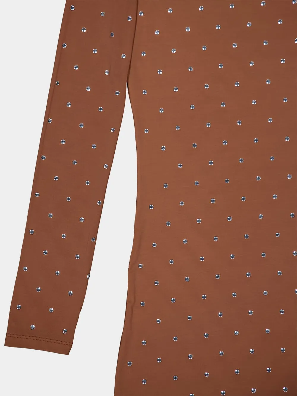Caramel Crystals-Embellished Maxi Dress