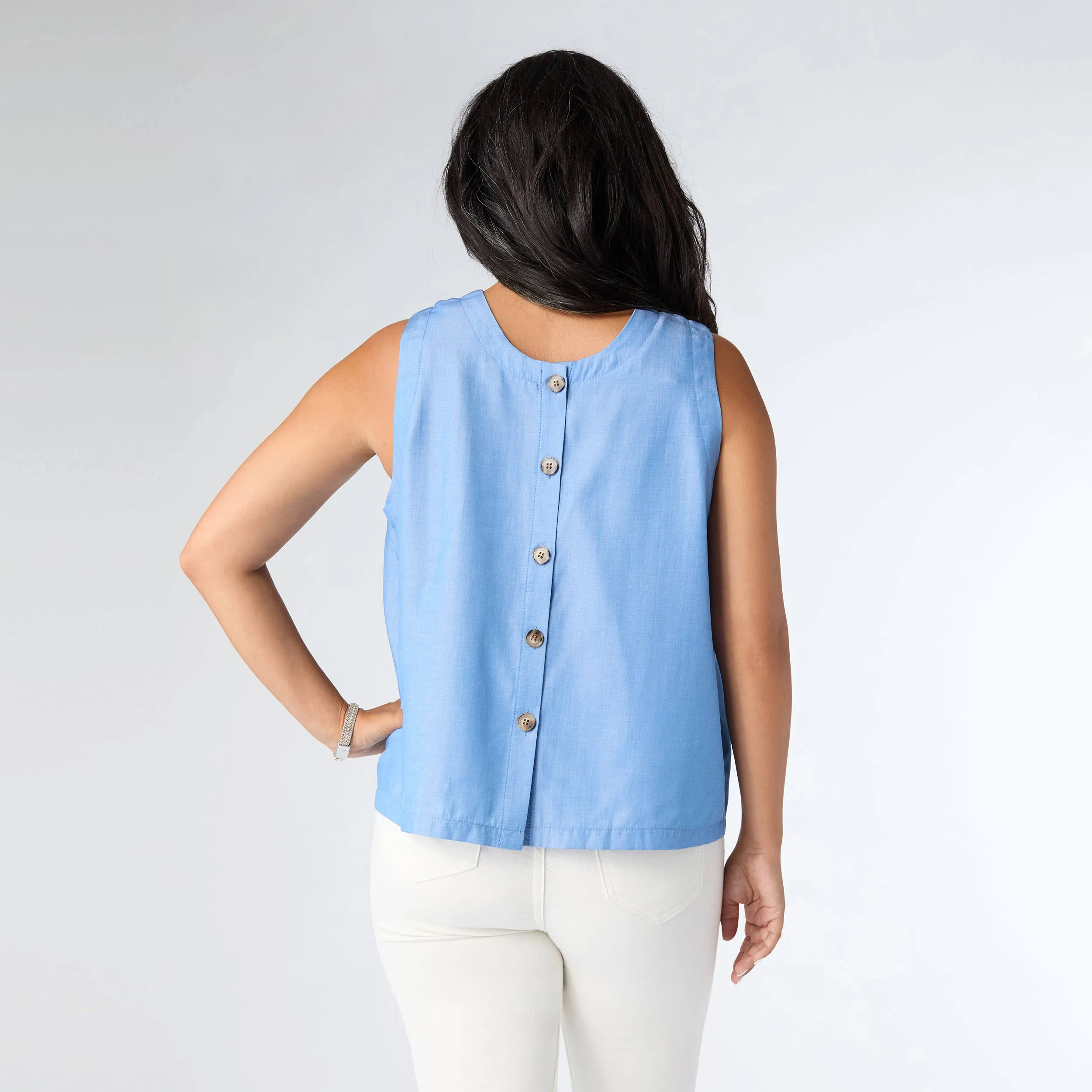 Carey Tank with Back Button Detail