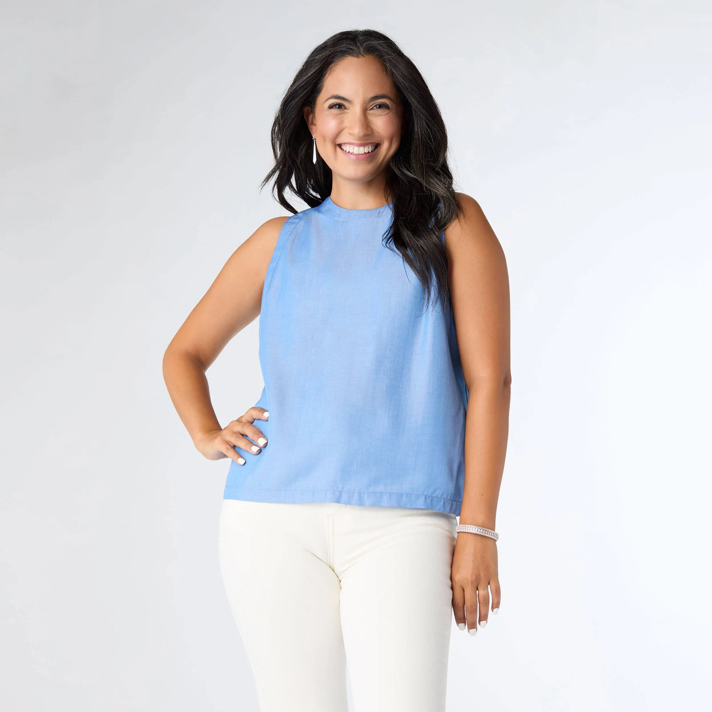 Carey Tank with Back Button Detail