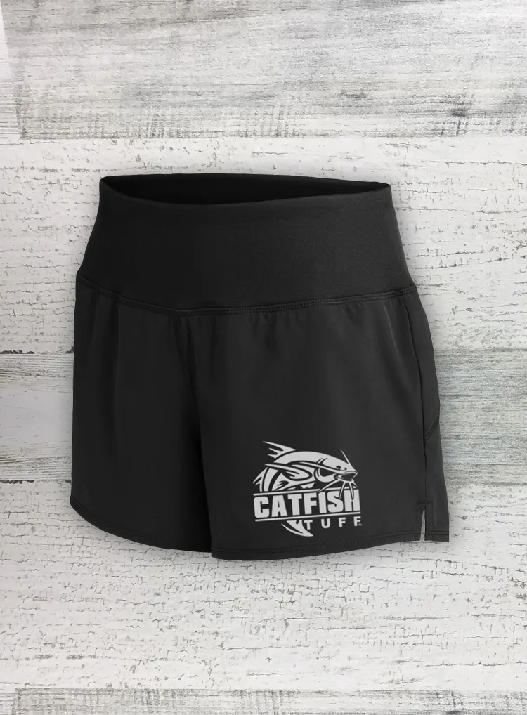 Catfish Tuff - Ladies Repeat Shorts - Reflective logo -