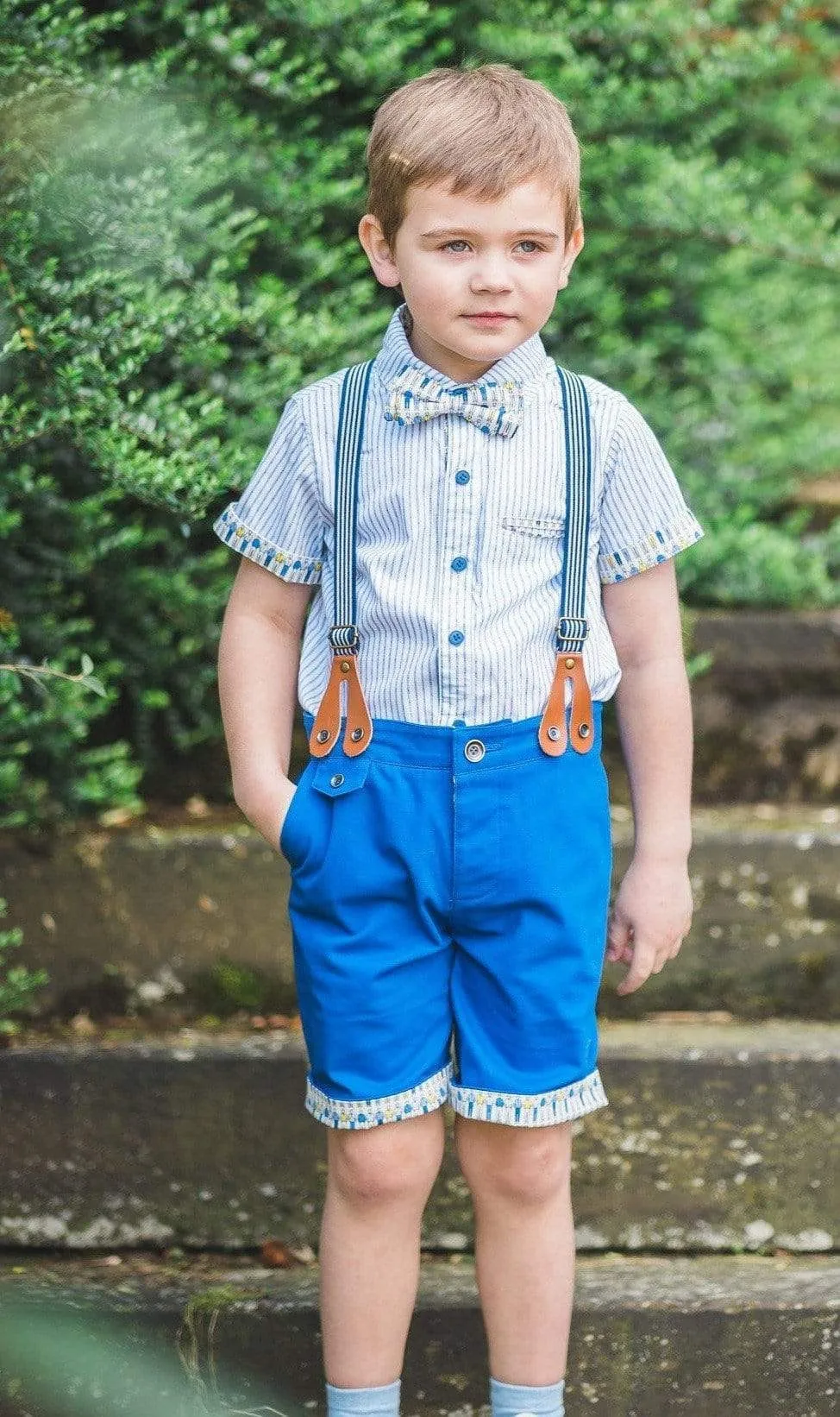 Caulfield: Blue shorts & braces