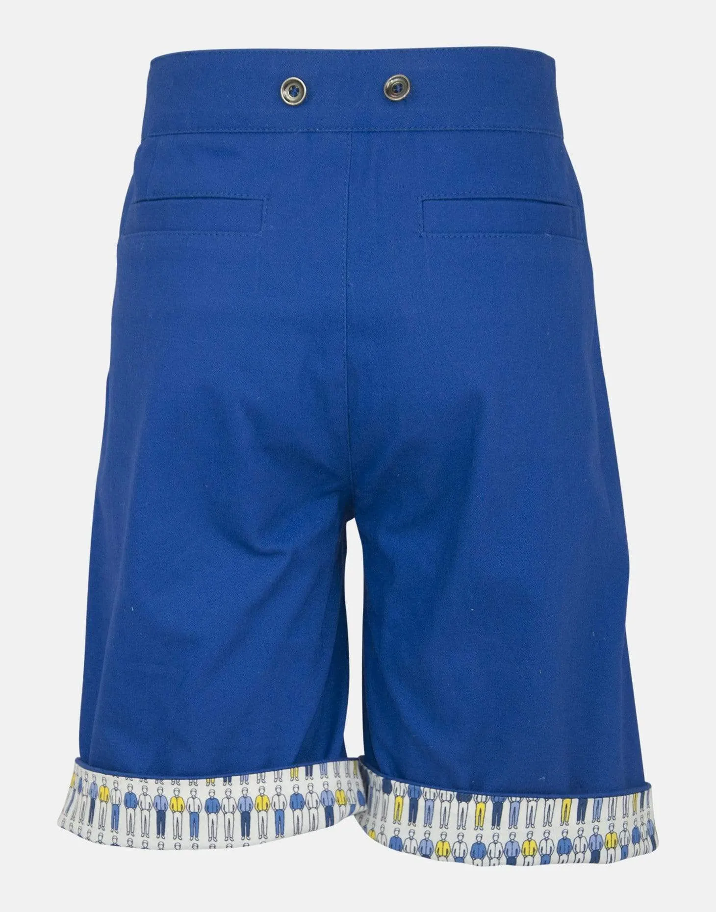 Caulfield: Blue shorts & braces