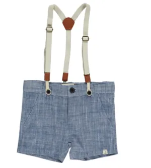 Chambray Suspender Shorts