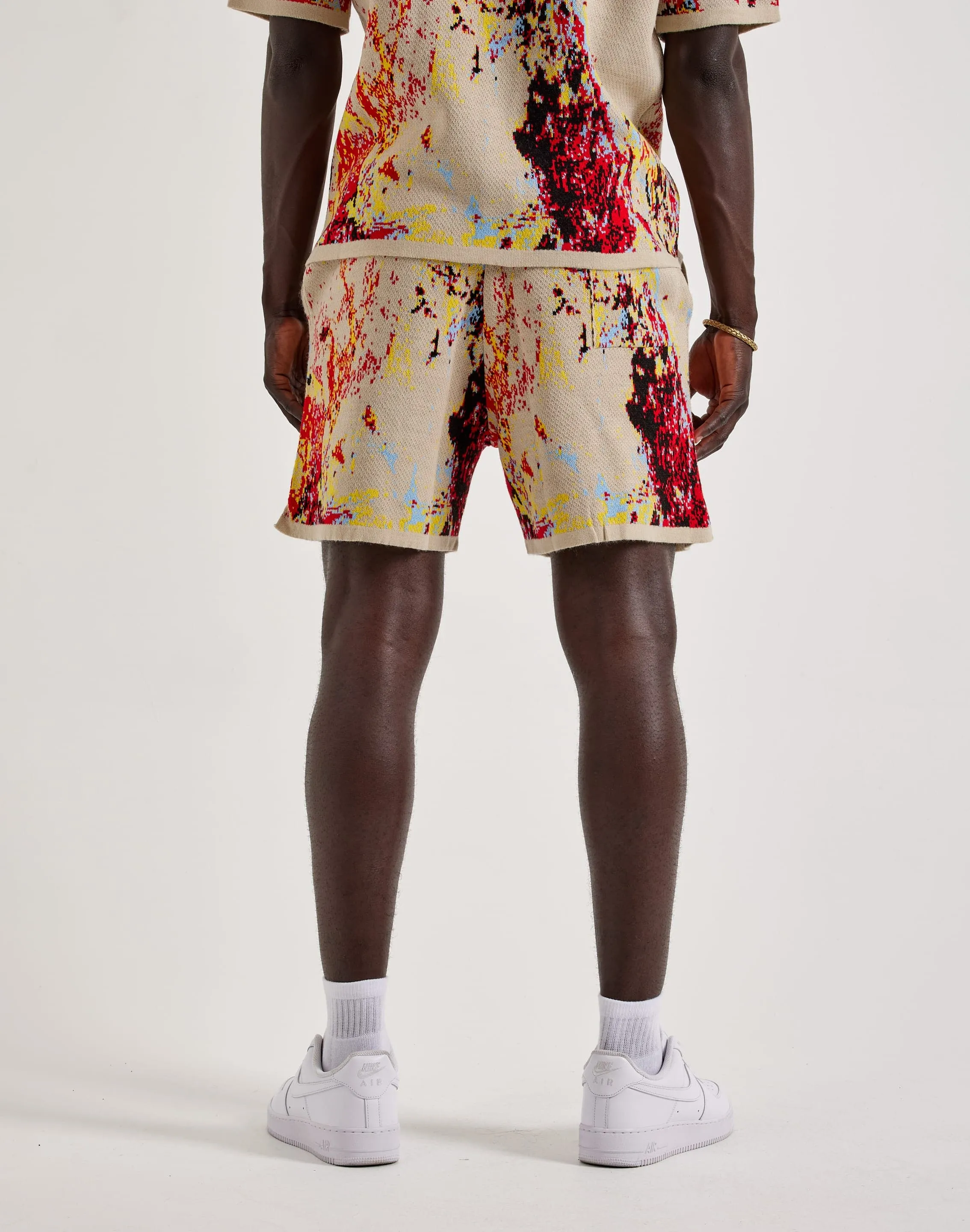 Chapter By Kohli Heart Paint Splatter Knit Shorts