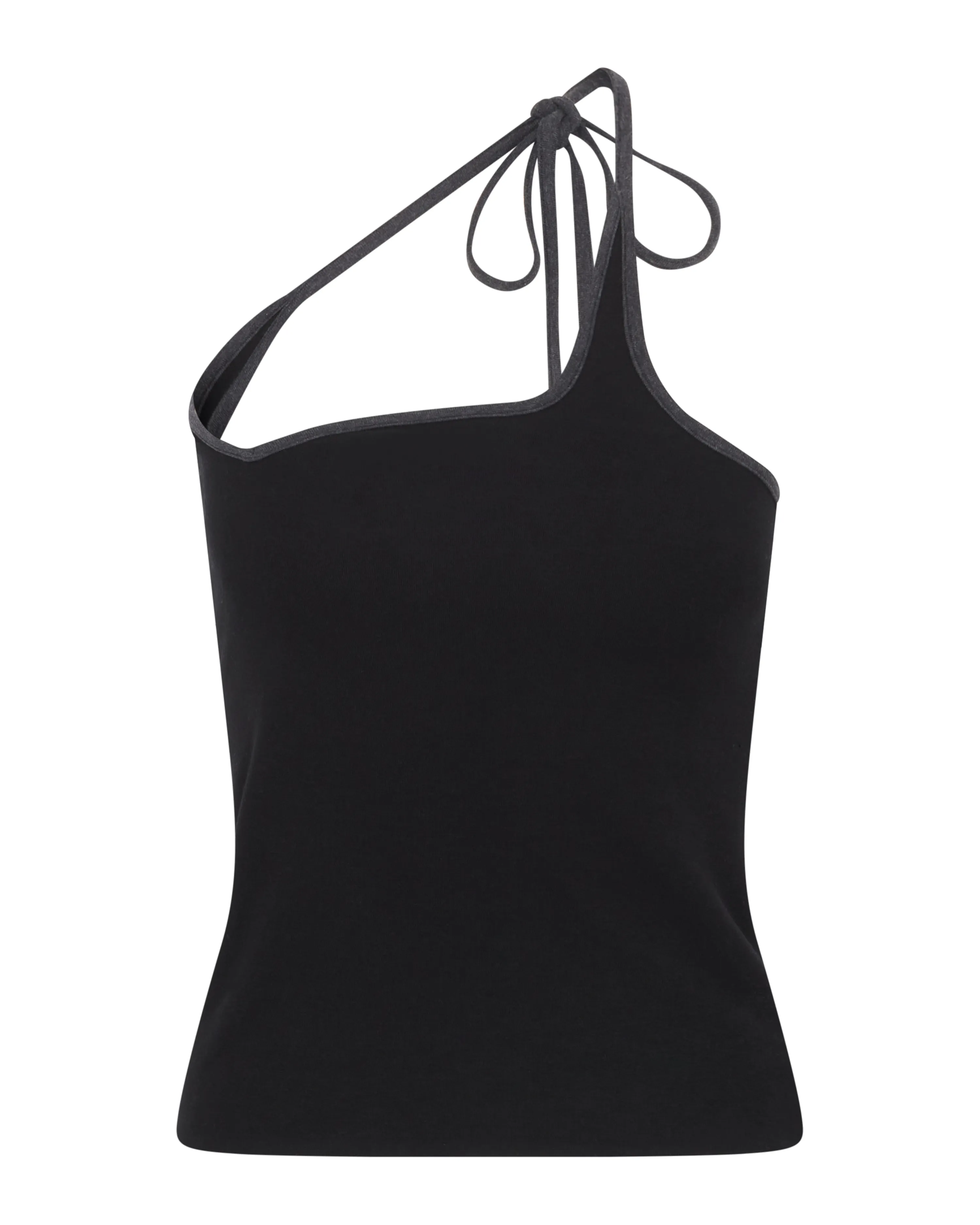 Convertible Sweetheart Cotton Top | Black / Grey Melange