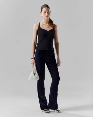 Convertible Sweetheart Cotton Top | Black / Grey Melange