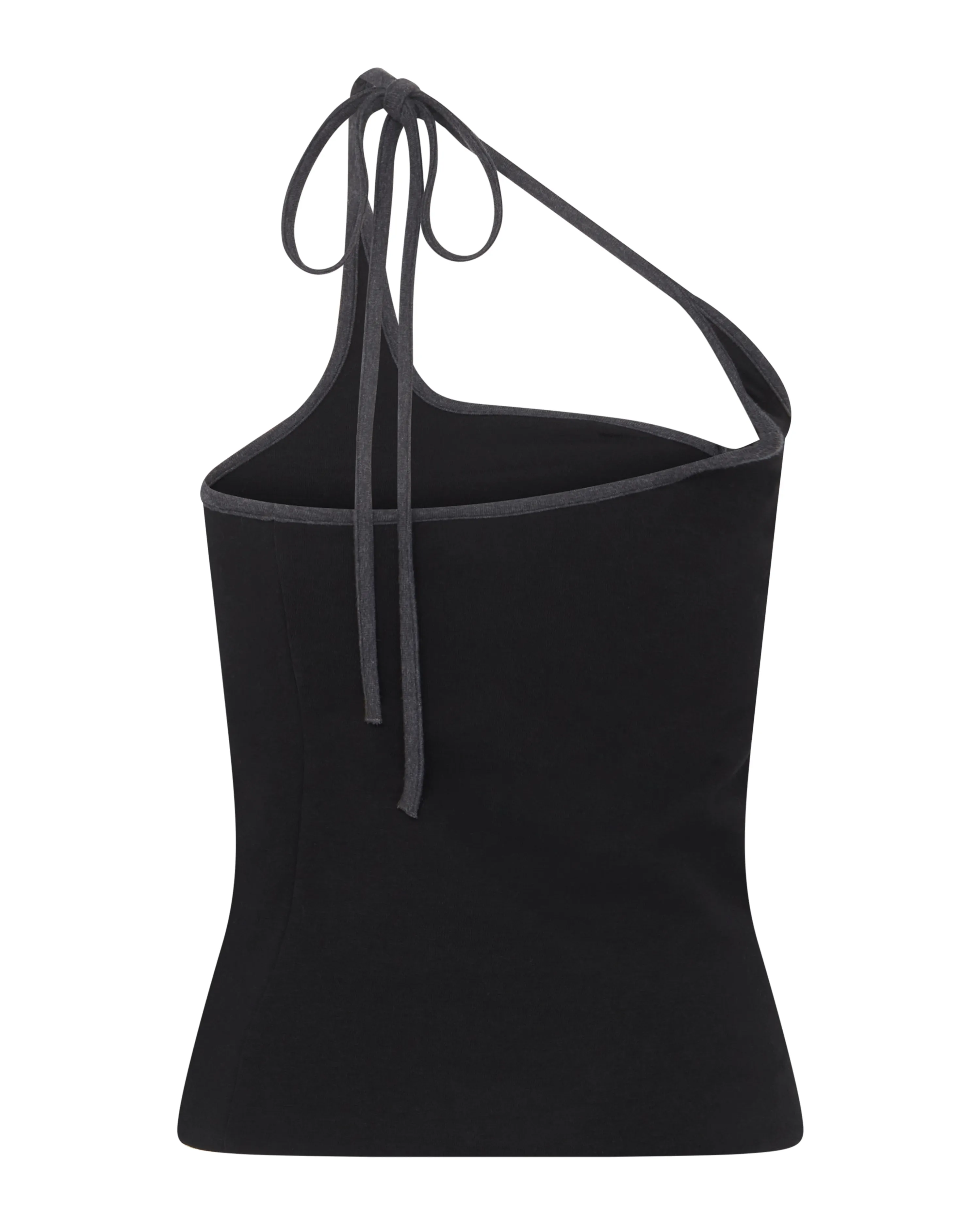 Convertible Sweetheart Cotton Top | Black / Grey Melange