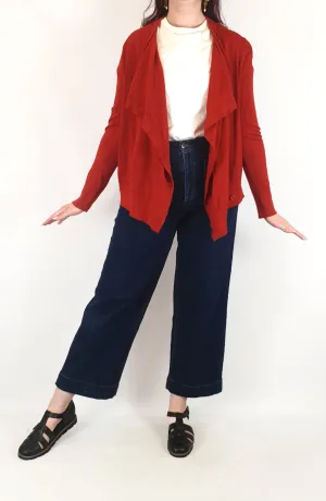 COS red wool cardi size medium