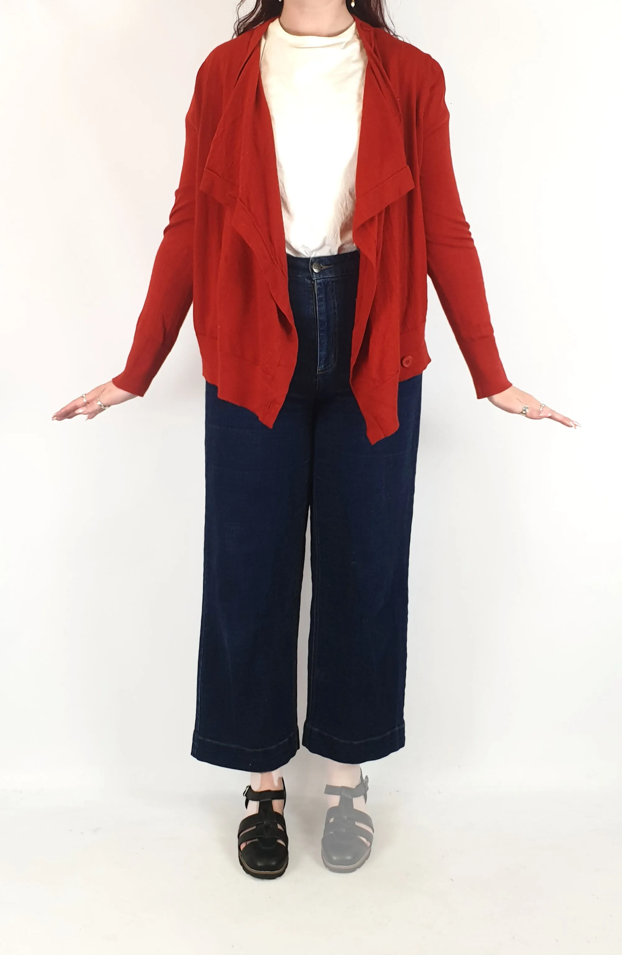 COS red wool cardi size medium