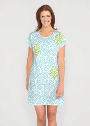 Crayola Aqua- Lime (8029) ~ French Terry Short Sleeve Crew Dress