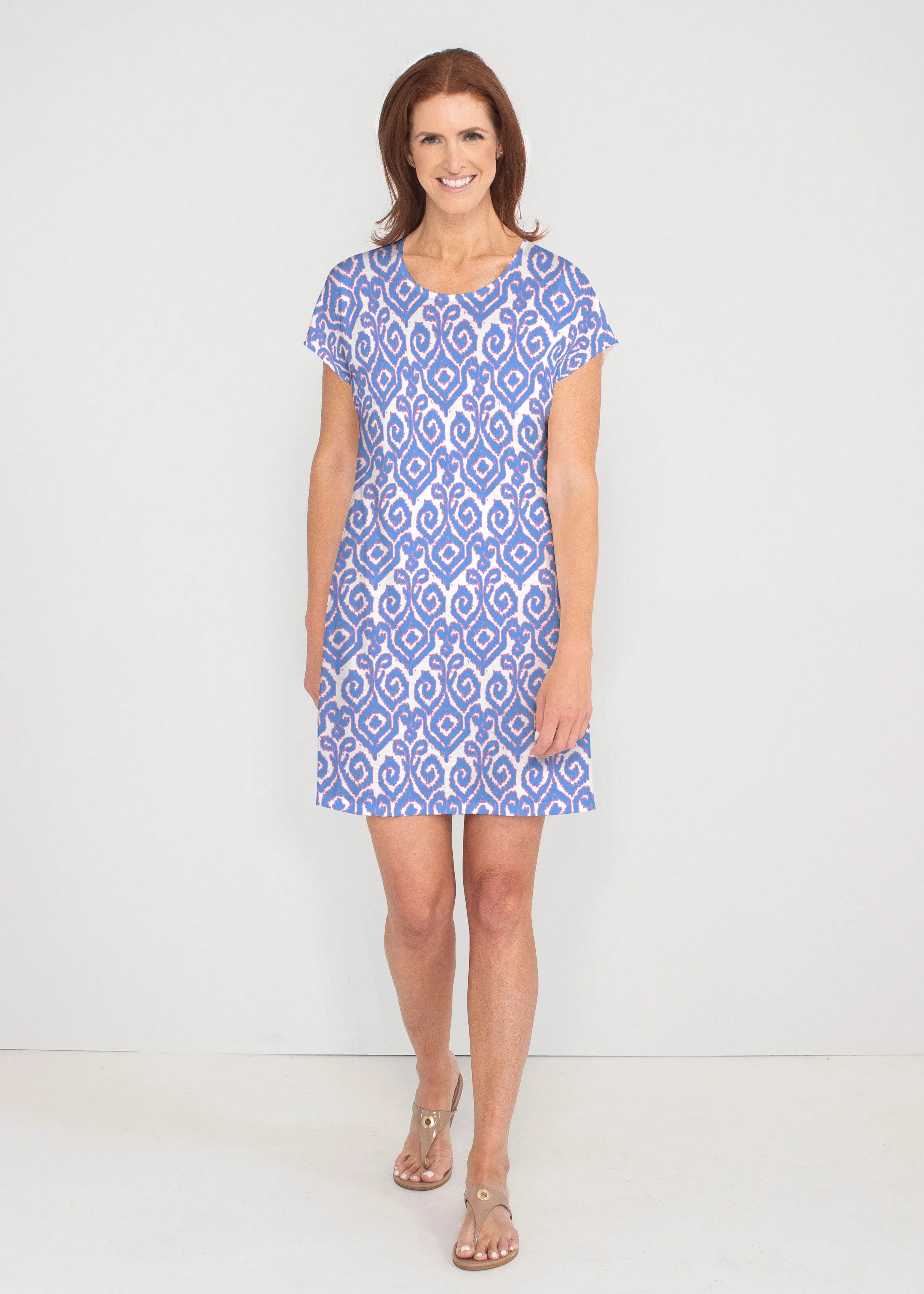 Crayola Royal (8023) ~ French Terry Short Sleeve Crew Dress