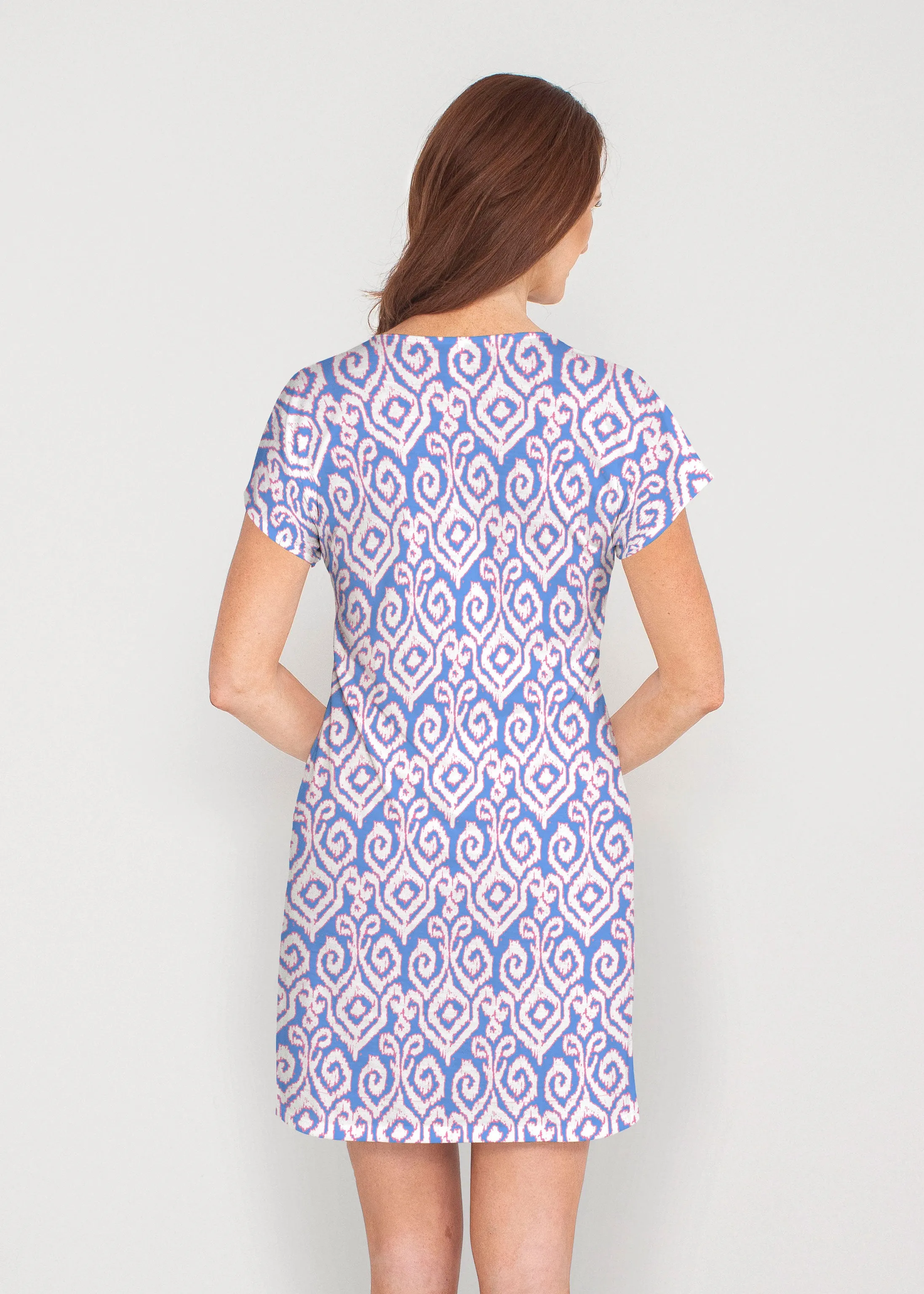 Crayola Royal (8023) ~ French Terry Short Sleeve Crew Dress