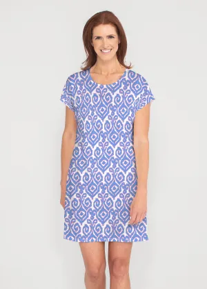 Crayola Royal (8023) ~ French Terry Short Sleeve Crew Dress