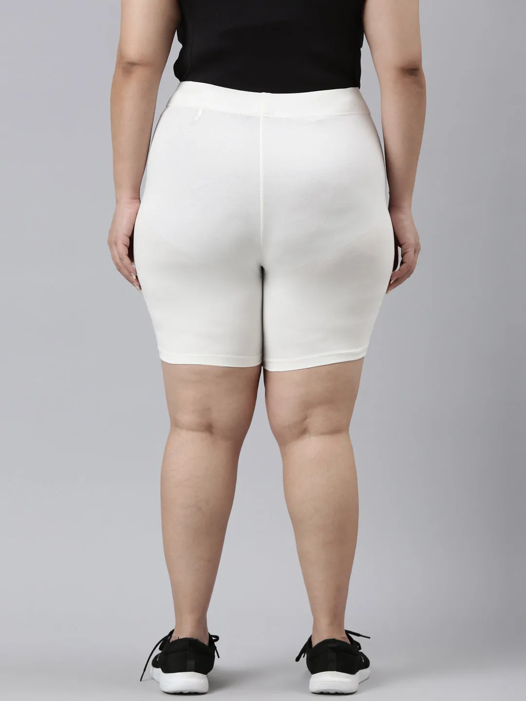 Cream Cotton Stretch Cycling Shorts