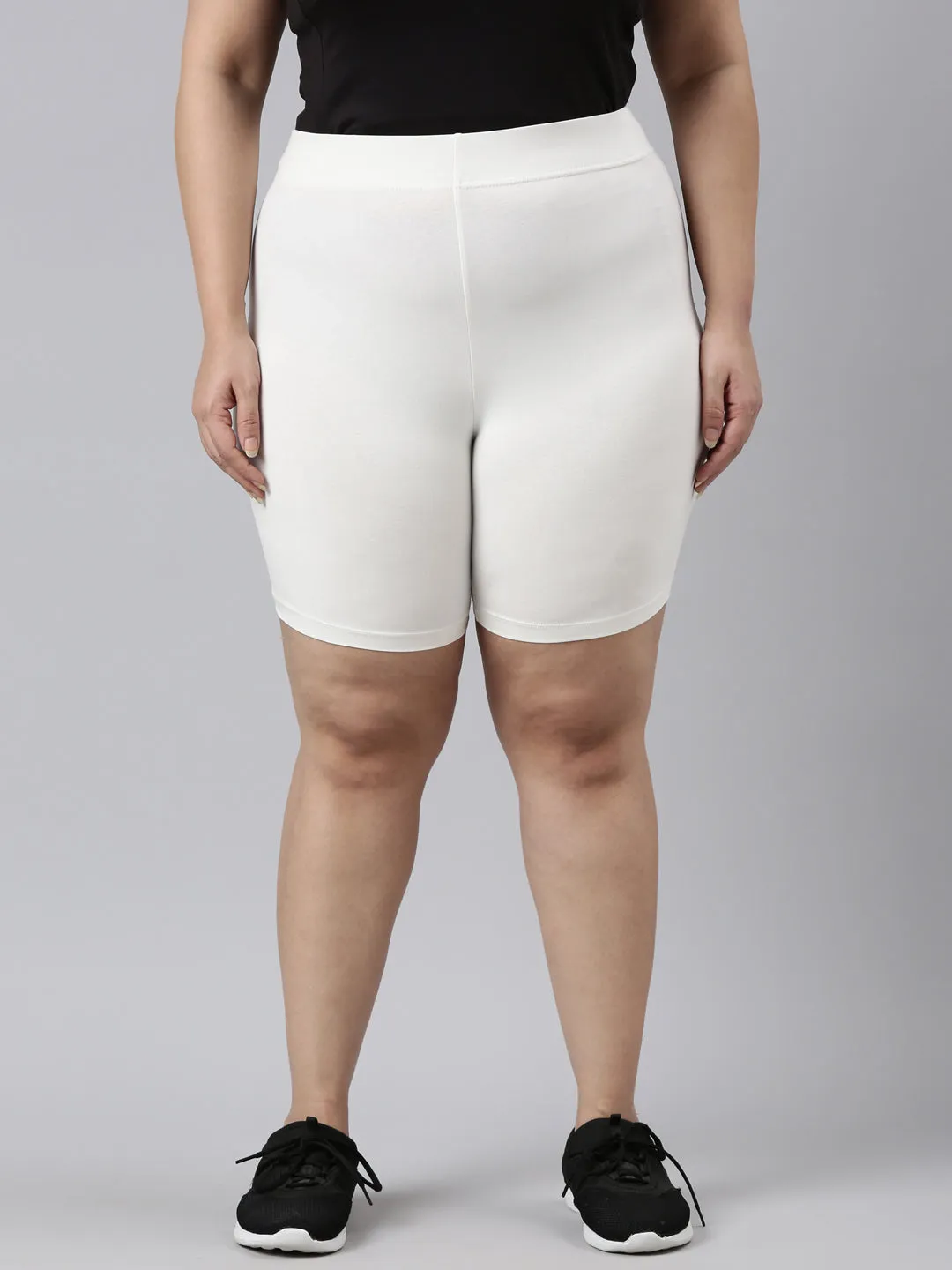 Cream Cotton Stretch Cycling Shorts