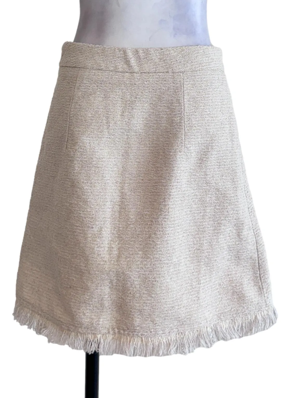 Cream Textured Skorts