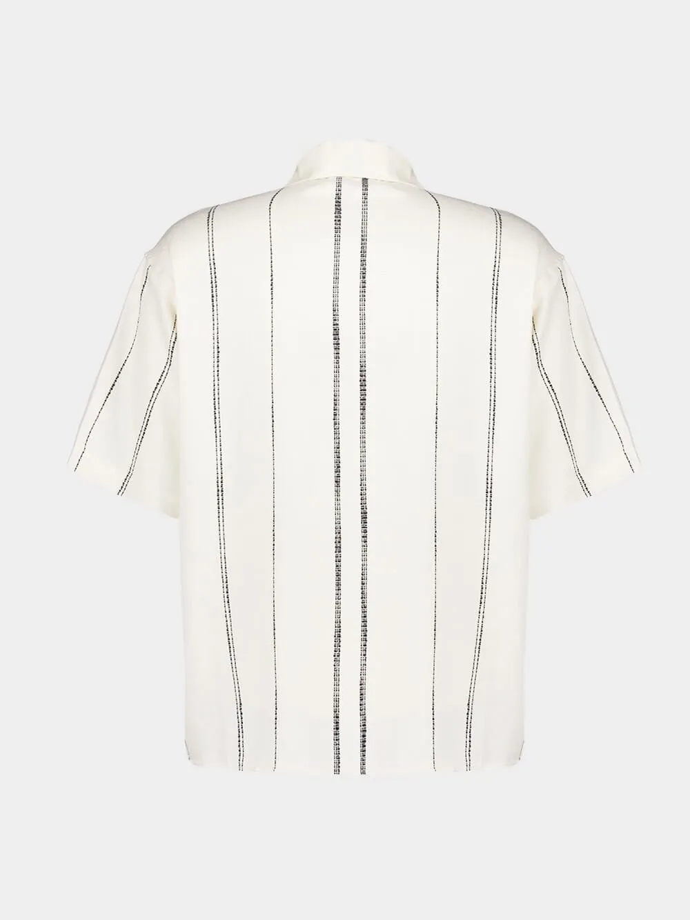 Cream Woven Stripe Boxy Shirt