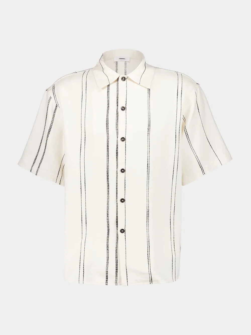 Cream Woven Stripe Boxy Shirt