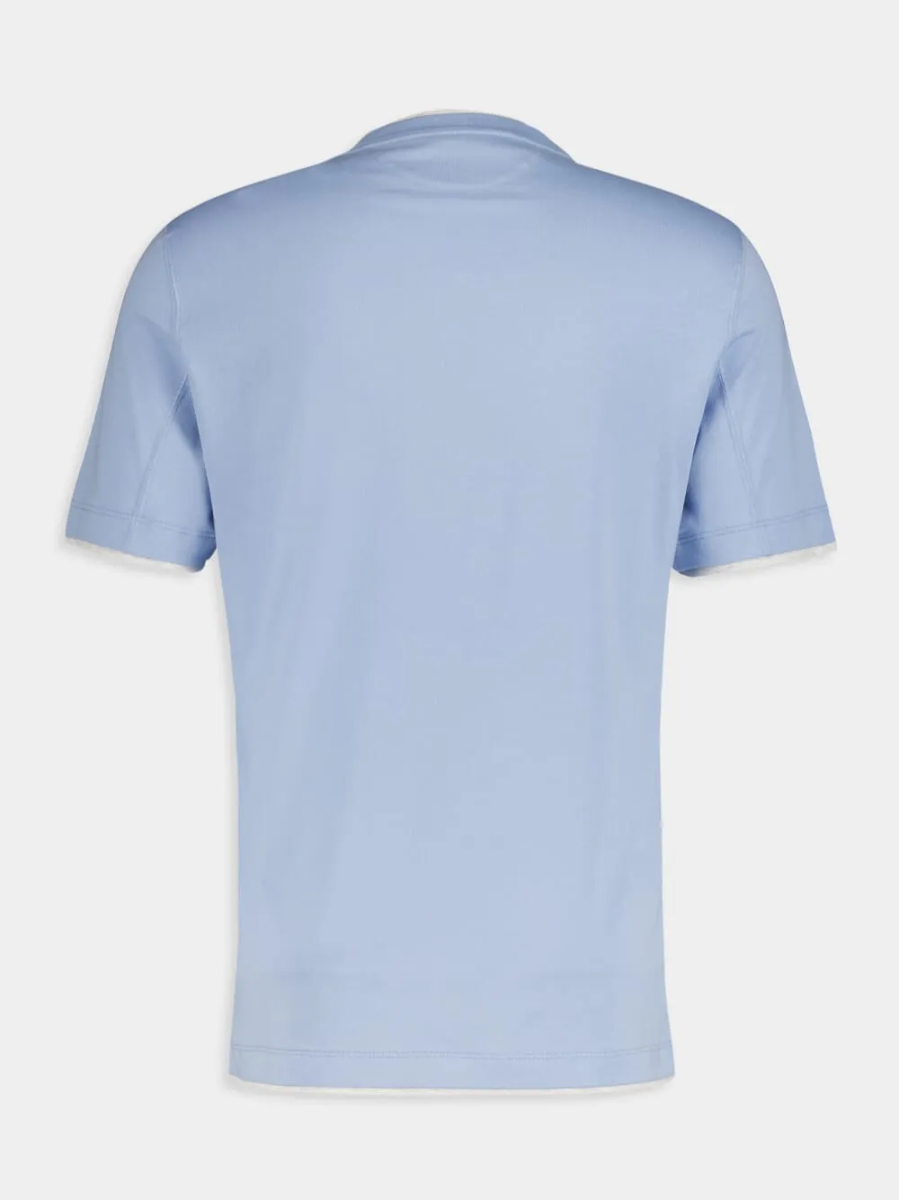 Crewneck Layered-Effect Blue T-Shirt