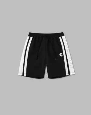 CRONOS 2LINE NYLON STRETCH SHORTS【BLACK×WHITE】