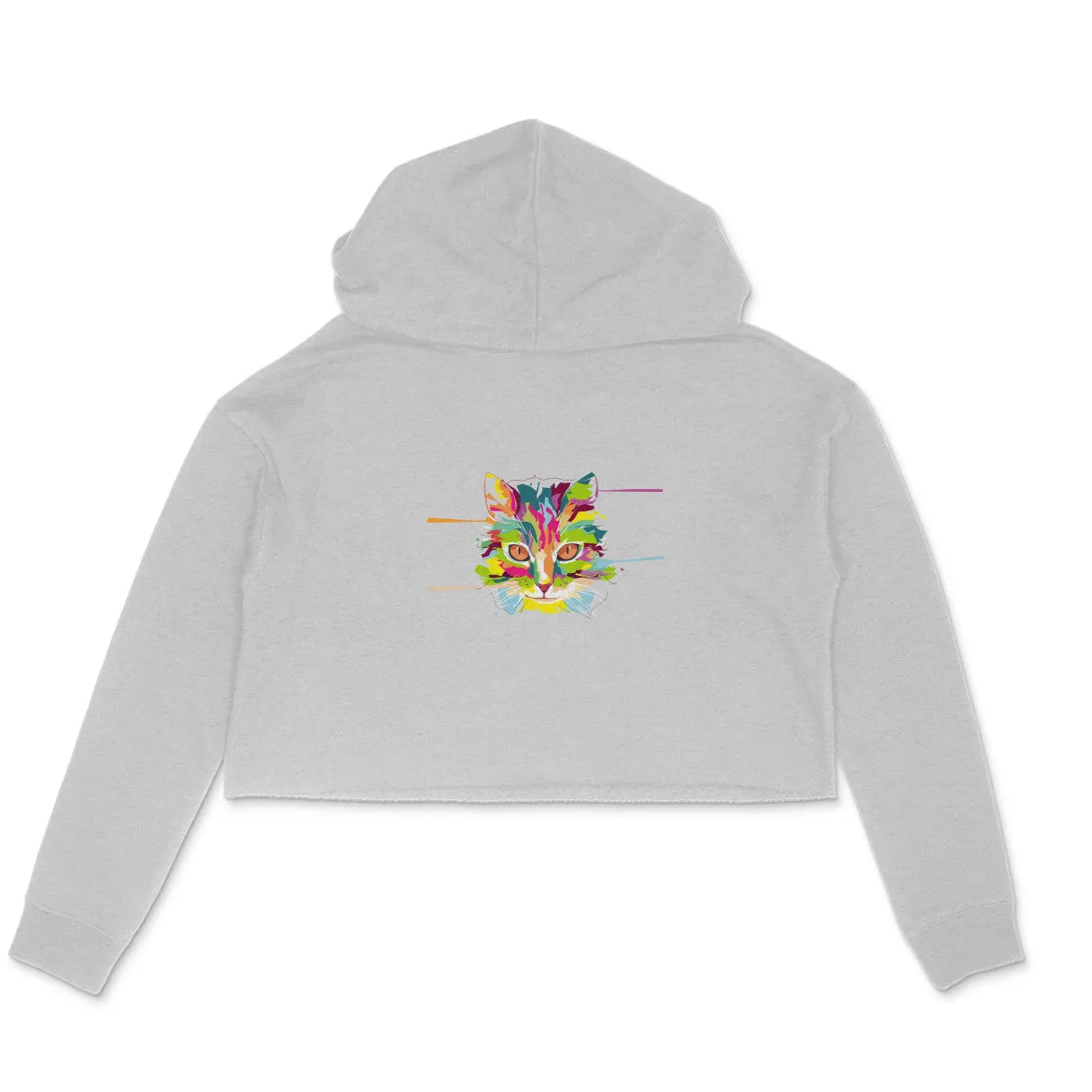 Crop Hoodie (Women) - Laser Sharp Cat (6 Colours)