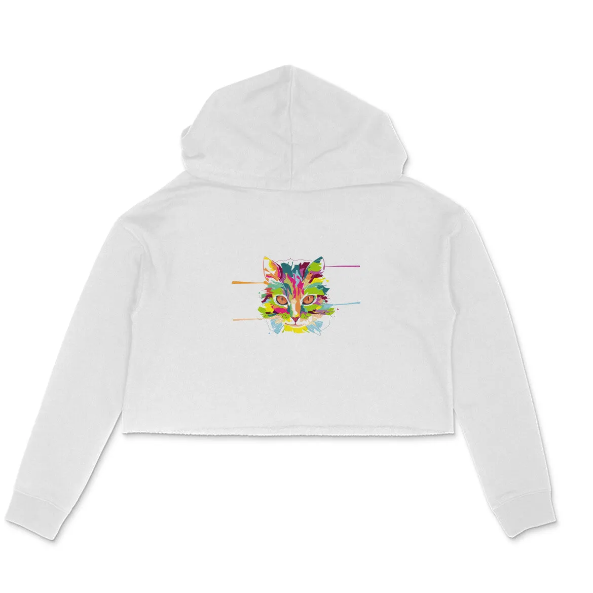 Crop Hoodie (Women) - Laser Sharp Cat (6 Colours)