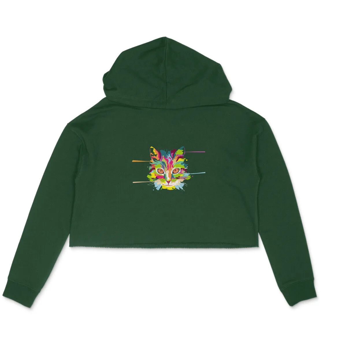 Crop Hoodie (Women) - Laser Sharp Cat (6 Colours)